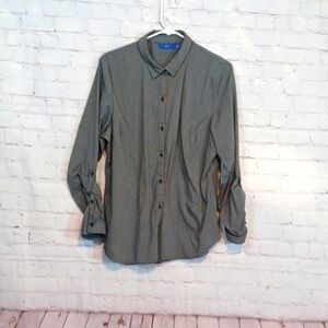 Apt 9 Woman's Gray Long Sleeve Gray Stretch Blouse XL